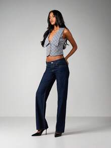 MISSGUIDED Colete de Bolinhas com Gola Oversized, Decote V Profundo, Regata para Verão e Primavera, Estilo Vintage