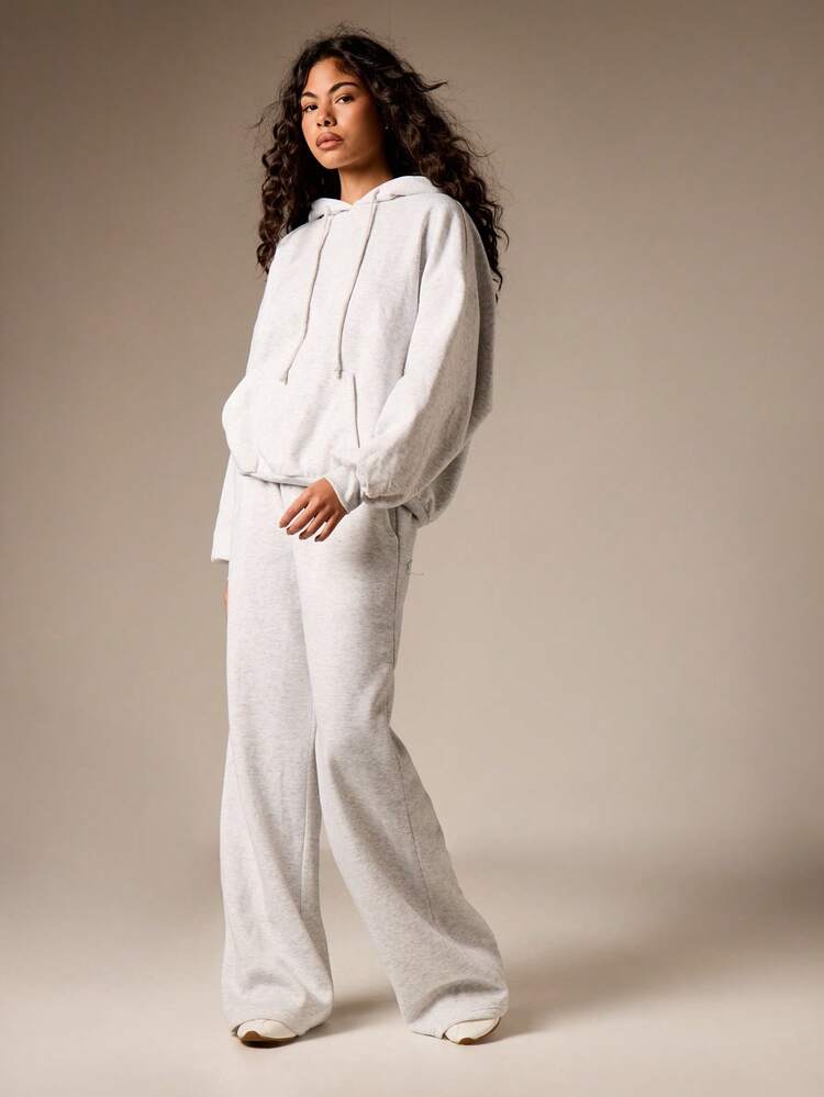 High Waisted Wide Leg Sweatpants With Drawstring