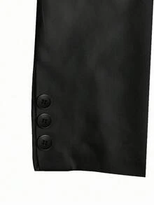 Calvornis Men's Casual Business Solid Color Long Sleeve Blazers - Black - View 4