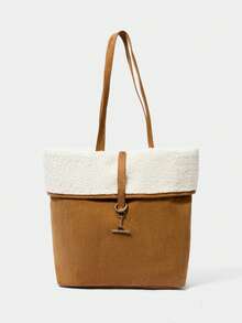 SHECARRY 女士棕色休闲通勤手提包 - 駝色 - 查看 2