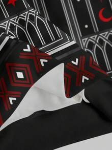 ROMWE Gothic Cross All-Over Print Loose Fit Sweatshirt For Women - Black - View 5