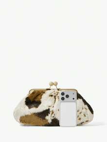 SHECARRY 女士、女式手包、毛绒、时尚、优雅、简约、个性化、多功能、经典、适合约会、日常、购物、下午茶、鸡尾酒会、派对、舞会、俱乐部、生日、晚会、约会之夜、宴会 - 奶牛棕 - 查看 5