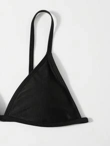 SHEIN Swim Summer Beach Solid Triangle Bikini Top