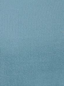SHEIN LUNE Women's Valentine's Day Sequin Patchwork Crew Neck Long Sleeve Sweater - Dusty Blue - View 5