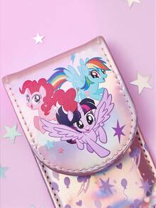 My Little Pony X SHEIN 4件套便携式指甲钳套装，配有激光PU皮革收纳袋，优质不锈钢美甲套装，专业美容套装，包含指甲钳、便携式指甲锉和耳勺，适合旅行或居家使用的个人护理套装，经久耐用，沙龙级品质工具，方便在家轻松修容，可爱甜美女孩款，独角兽图案，送礼佳品 - 淺紫色 - 查看 6