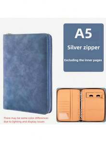 商务拉链笔记本 A5 活页本 学习用品 办公笔记本 多功能仿皮会议记录本 带卡槽和手机支架，学习用品，返校季 - A5 - 查看 10