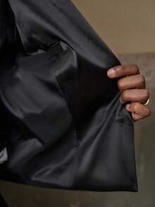 AKNOTIC Business Casual 2pcs Men's Wrinkle-Resistant Casual Suit Set - Loose Fit Jacket And Straight Leg Pants - Black - View 8