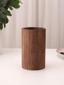 Zazumi Cirelle 8pcs Wooden Cooking Utensil Set, Soup Spoon, Salad Fork, Long Rice Spoon, Slotted Spoon, Spatula, Utensil Holder, Kitchen Use, Rama Kitchen Essentials, Family Dining, Party Use, Housewarming Gift - Multicolor - View 7