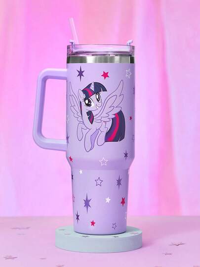 My Little Pony X SHEIN 40oz Tumbler With Handle, Insulated Cup, Vacuum Insulated Water Bottle, Stainless Steel Travel Mug, Car Mug,Gift Ideas