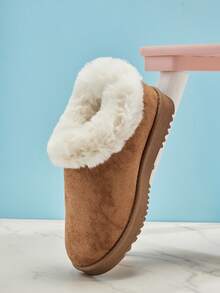 Mini mi #CozySteps 儿童毛绒动物友好型仿麂皮棕褐色保暖套脚靴 – 柔软舒适，让宝宝迈出快乐的步伐 - 駝色 - 查看 5