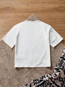 SWAVVY Áo thun nam cổ tròn tay ngắn, size chuẩn, màu trắng, in họa tiết phía trước, mùa hè - trắng - Xem 2