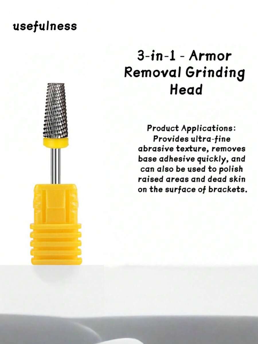 1PC Tapered Flat Cross Cut Nail Drill Bit Tungsten Carbide Grinding Head Heatless Filing For Nail Machine Manicure Tool