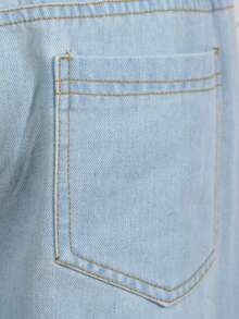 Denimly Boys' Casual Daily Urban Street Elastic Waist Zipper Pocket Distressed Design Straight Leg Denim Jeans - Blue - View 6