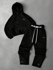 PAVTROS Manfinity Streetrush Men's Street-Style Popular INS Matching DREAM Fashion English Icon Outdoor Music Festival Nightclub Boyfriend Husband Gift Anniversary Gift Hoodie & Pants Set, Black Two Pieces Set Men, Men Joggers Set, Men Streetwear Sets, Hoodie And Pants Set Men, 2000s Style, Fall Clothes