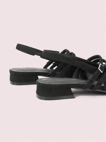 CUCCOO DOLLMOD Fashion Black Mary Jane Simple Strap Flats, Suitable For Commute, Date, Party, Holiday - Black - View 8