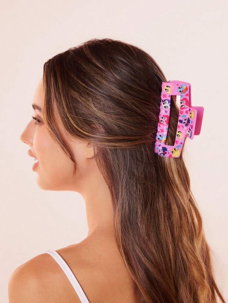 THE POWERPUFF GIRLS X SHEIN Transparent Acrylic Pattern Hair Claw