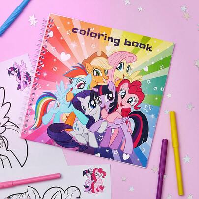 My Little Pony X SHEIN 20页涂鸦涂色书，手绘创意涂色书，马克笔涂鸦启蒙涂色书
