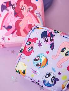 My Little Pony X SHEIN 1 Pcs/1 Set Cartoon Print Storage Bag, Can Be Used As Feminine Hygiene Storage Bag, Digital Storage Bag, Small Item Storage Bag, Twilight Sparkle, Rainbow Dash, Fluttershy, Pinkie Pie, Rarity, Applejack, Friendship,Gift Ideas - Multicolor - View 9