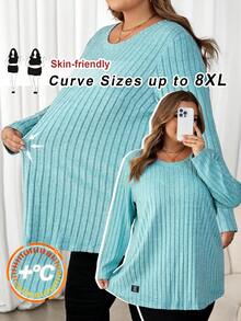 SHEIN CURVE+ Áo thun nữ cỡ lớn có chi tiết nối chữ - màu xanh lá - Xem 1