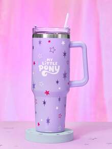 My Little Pony X SHEIN 40oz Tumbler With Handle, Insulated Cup, Vacuum Insulated Water Bottle, Stainless Steel Travel Mug, Car Mug,Gift Ideas - Mauve Purple - View 4