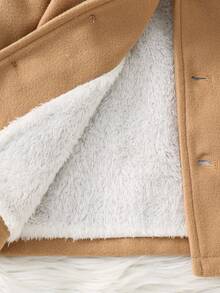 SHEIN Kup 1, a drugi dostaniesz gratis dla chłopca/dziewczynki, 2 szt./zestaw, polar, gruba wełniana kurtka w kolorze szarym z czapką, ocieplany płaszcz, zimowy płaszcz, pikowany płaszcz, wygodny, uniwersalny, prosty, uniwersalny styl, odpowiedni do użytku wewnątrz i na zewnątrz, na narty, do noszenia na co dzień, do sportu, zabawy, na imprezę, do sesji zdjęciowej, na festiwal, Boże Narodzenie, Halloween - Brązowy - Zobacz 6