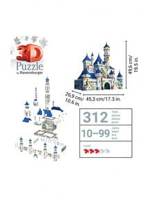 Ravensburger Walt Disney Schloss 216 Piece Jigsaw Puzzle Age 8 Years+ 12587 - Multicolor - View 4