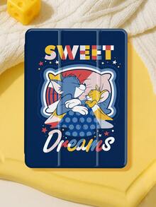 Tom and Jerry Artist x SHEIN 1个可爱卡通iPad保护套，高端质感，简约全透明，柔软防摔硅胶材质，带折叠支架，是送给女孩和学生的完美礼物。兼容iPad第10代/iPad第7/8/9代（10.2英寸）/iPad Air 5/Air 4（10.9英寸）/iPad（A16）11英寸第11代（2025款）。 - 彩色 - 查看 4