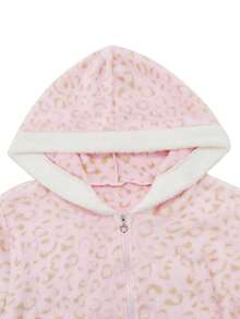 Lalippa Áo nỉ trùm đầu lót len màu hồng họa tiết da báo, thoải mái và dễ chịu cho mùa thu đông và thời trang cỡ lớn dành cho nữ, mềm mại và thoải mái khi mặc ở trường và trang trí nhà cửa - Hồng - Xem 7