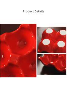 Zazumi Egg Tray Egg Holder - Refrigerator Egg Storage Container, Ceramic Egg Tray For Household Kitchen Use. - Multicolor - View 7