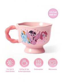 My Little Pony X SHEIN 1 12.2oz/360ml Cartoon Print Ceramic Mug, Cold And Heat Resistant, Can Be Used In Microwave Ovens And Dishwashers, Suitable For Water, Milk, Juice, Coffee, Friendship, Rainbow Dash, Twilight Sparkle, Pinkie Pie,Gift Ideas - Pink - View 3
