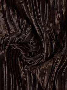 Elaquor 休闲宽松长袖加大码女式上衣 - 咖啡棕 - 查看 3