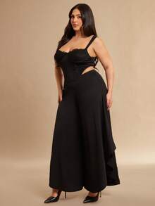 SHEIN BAE Quần ống đứng dáng rộng, màu trơn, thời trang, cạp trung, cỡ lớn, thu đông, quần xếp ly co giãn dệt kim, Giáng sinh, Áo nữ, Phụ nữ Giáng sinh, Quần dự tiệc Giáng sinh, Phụ nữ Lễ Tạ ơn, Quần gợi cảm, Quần cho nữ, Quần công sở cỡ lớn, Phụ nữ có đường cong, Phụ nữ Giáng sinh, Quần dự tiệc cưới, Mùa hè, Quần nữ đêm giao thừa, Quần thanh lịch dự tiệc, Lễ tốt nghiệp, Kỳ nghỉ, Quần dự tiệc sinh nhật, Giáng sinh, Lễ Tạ ơn - màu đen - Xem 5