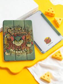 Tom and Jerry Artist x SHEIN 1个可爱卡通基础款平板电脑保护套，高端质感，简约全透明，柔软防摔硅胶材质，带折叠支架，是送给女孩和学生的完美礼物。兼容iPad 10代/iPad 7/8/9代（10.2英寸）/iPad Air 5/Air 4（10.9英寸）、iPad（A16）11英寸11代（2025款）。 - 彩色 - 查看 4