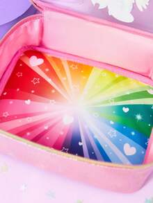 My Little Pony X SHEIN 1 Large-Capacity Cosmetic Bag, Multi-Function Storage Bag, Small Storage Bag, Travel Storage Bag, Digital Storage Bag, Can Be Used For Daily Carrying Of Small Items, Travel, Office, Makeup, Or Study, Suitable For Men, Women, Students, Twilight Sparkle, Rainbow Dash, Applejack, Fluttershy, Pinkie Pie, Rarity,Gift Ideas - Pink - View 7