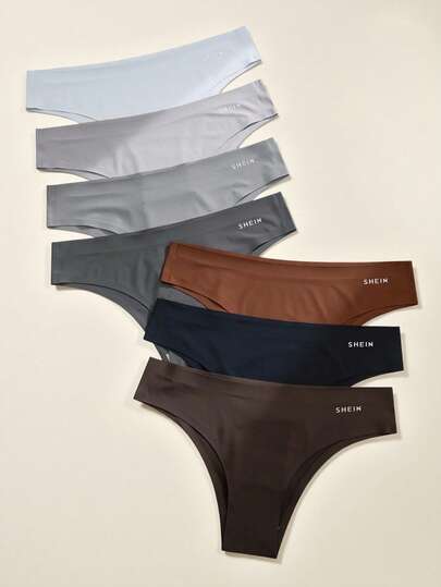 7pcs/Set Seamless Triangle Briefs With Letter Print