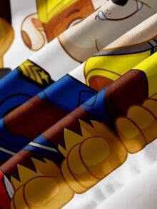 SHEIN | PAW Patrol Jeune garçon sweat-shirt décontracté à la mode de rue avec impression de chien de dessin animé et de lettre, couleur contrastée, épaules tombantes, ample, en molleton. Automne/Hiver