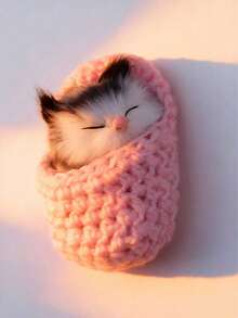 可爱迷你睡猫毛绒玩具天鹅绒柔软填充动物装饰卧室书桌汽车仪表盘缓解压力可爱猫咪收藏礼物送给女性成人爱猫人士情人节礼物