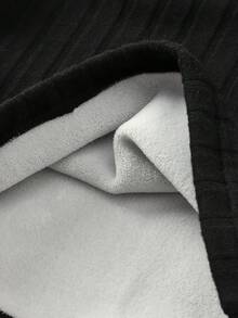 SHEIN 少女休闲彩色条纹针织圆领长袖上衣 - 卡其色 - 查看 5