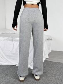 SHEIN 3 件套青少年女孩简约黑白灰百搭休闲运动裤，秋冬 - 彩色 - 查看 3