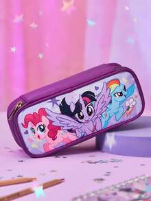 My Little Pony X SHEIN Hộp đựng bút 1 chiếc có nắp lật, túi đựng văn phòng phẩm, túi đựng mỹ phẩm, túi đựng đồ dùng cá nhân, túi đựng vật dụng nhỏ, thích hợp cho học tập, công việc, du lịch, sử dụng hàng ngày, lý tưởng cho học sinh và phụ nữ, Rainbow Dash, Twilight Sparkle, Pinkie Pie, ý tưởng quà tặng. - Màu tím - Xem 2