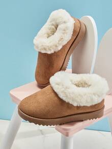 Mini mi #CozySteps 儿童毛绒动物友好型仿麂皮棕褐色保暖套脚靴 – 柔软舒适，让宝宝迈出快乐的步伐 - 駝色 - 查看 7