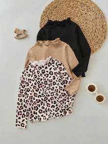 SHEIN 2pcs/Set Baby Girl Casual Comfortable Long Sleeve Top  Fashion - Multicolor - View 3