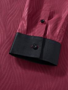 Manfinity Mode Áo sơ mi nam dài tay cổ đứng cài cúc, kiểu dáng công sở thường ngày, phù hợp cho việc đi làm. Thích hợp cho mặc hàng ngày, đi làm, đi chơi, dự tiệc, có thể phối với quần tây hoặc vest để tham dự các buổi tiệc, đám cưới, tuần trăng mật. Có thể dùng làm quà tặng cho con trai, chồng, bạn trai, bố. Áo sơ mi nam màu đỏ tía, áo blouse nam, áo sơ mi nam, áo sơ mi đỏ cao cấp dành cho nam. - Màu Đỏ Sâu - Xem 7