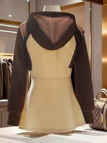 Franclia Farbblockstreifen Langarm Slim Fit Kapuzenjacke/Lässig/Alltag/College Stil Herbst/Winter Sweatshirt