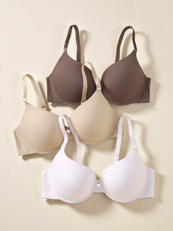 Set de 3 sujetadores inalámbricos sin costuras con efecto levantador, para tallas grandes y cómodos