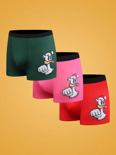 NotGurli Ropa interior casual con estampado de animales de dibujos animados y cintura elástica para adolescentes