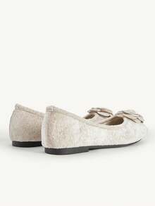 CUCCOO CHICEST Beige Floral Print Comfortable Women Flat Shoes - Apricot - View 8