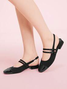 CUCCOO DOLLMOD Fashion Black Mary Jane Simple Strap Flats, Suitable For Commute, Date, Party, Holiday - Black - View 6