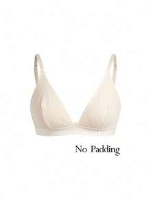 Ocili Women's Comfortable Cotton Rib Knit Bra - Khaki - View 10