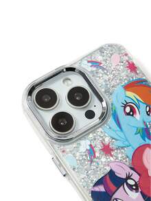 My Little Pony X SHEIN Ốp lưng điện thoại in hình họa tiết bột lấp lánh, kèm dây đeo tiện lợi, tương thích với iPhone 11 - 17 Pro Max, quà tặng ý tưởng - Nhiều màu - Xem 4